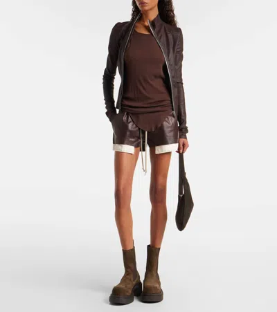 Rick Owens Chunky Sole Ankle Boots With Elastic Panels In Brown