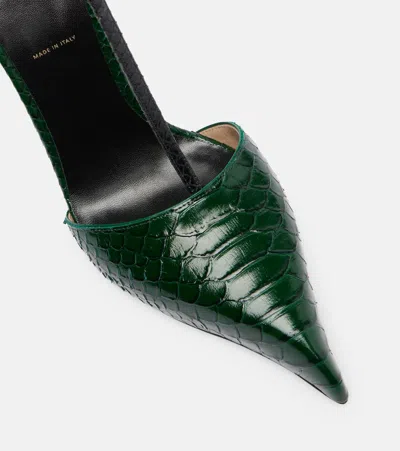 Tom Ford T-bar Ankle Strap Pointed Toe Pumps In Green