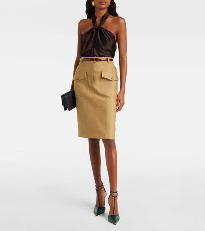 Tom Ford T-bar Ankle Strap Pointed Toe Pumps In Green