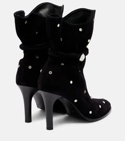 Isabel Marant Draped Leather Ankle Boots With Stiletto Heel In Black