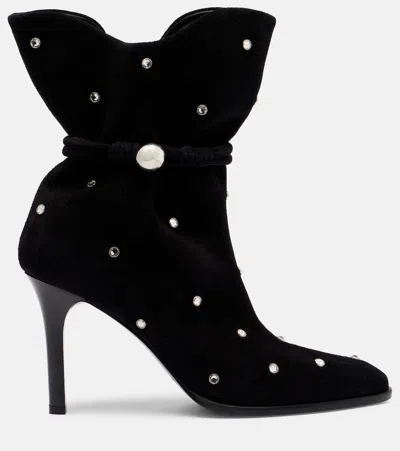 Isabel Marant Draped Leather Ankle Boots With Stiletto Heel In Black