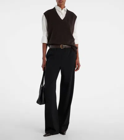 The Row Carla Kitten Heel Pump In Brown