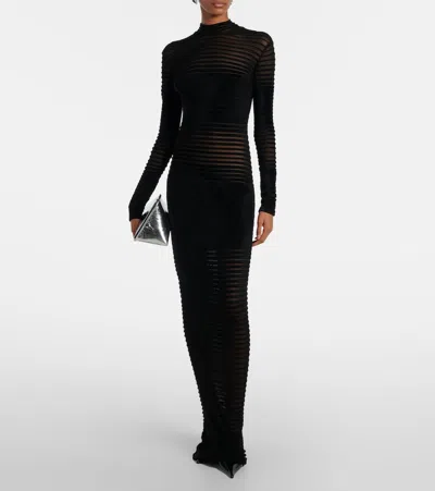 Mugler Transparent Zipper Dress Skirt In Black