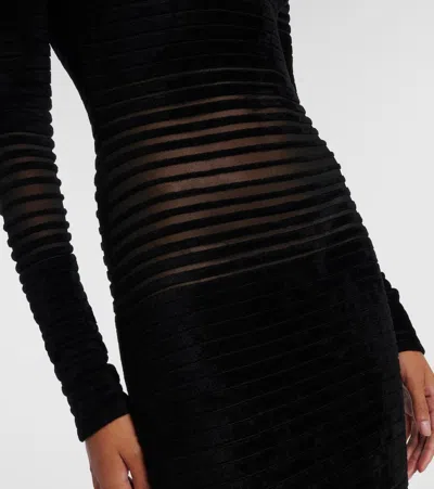 Mugler Transparent Zipper Dress Skirt In Black