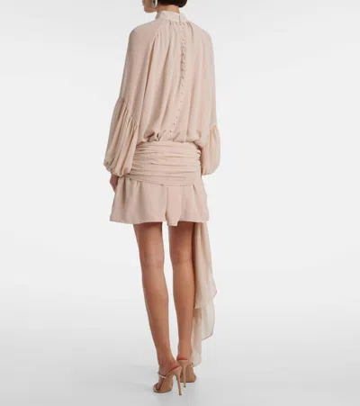 Rotate Birger Christensen Rotate Birgerchristensen Chiffon Dress With Shoulder Straps And Tie In Neutral