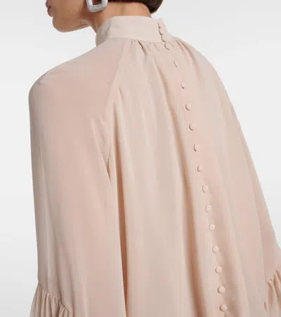 Rotate Birger Christensen Rotate Birgerchristensen Chiffon Dress With Shoulder Straps And Tie In Neutral