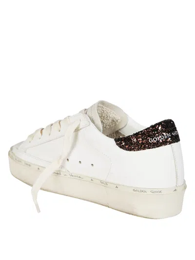Golden Goose Starry Sneakers With Glitter Heel Tab In White