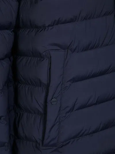 Herno Piumino In Nylon Stretch Blu Navy Uomo In Black
