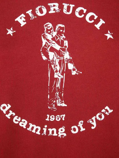 Fiorucci Burgundy Dreaming Of You Print Crewneck Sweatshirt In Red