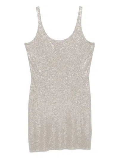 Alexander Wang Women Embellished Jersey Mini Dress In Gray