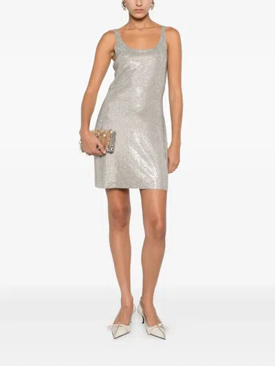 Alexander Wang Women Embellished Jersey Mini Dress In Gray