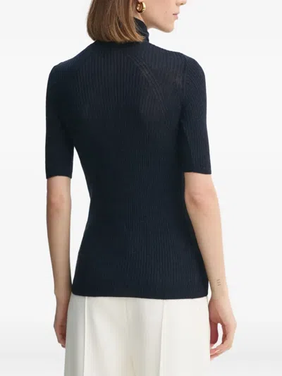 Herskind Ribbed Turtleneck Top In Blue