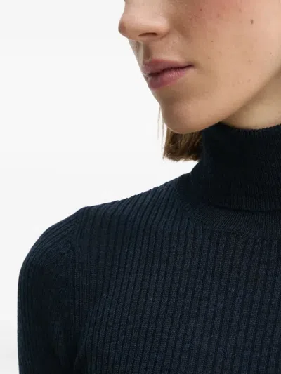 Herskind Ribbed Turtleneck Top In Blue