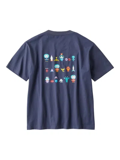 Familiar Embroidered-creature T-shirt In Blue