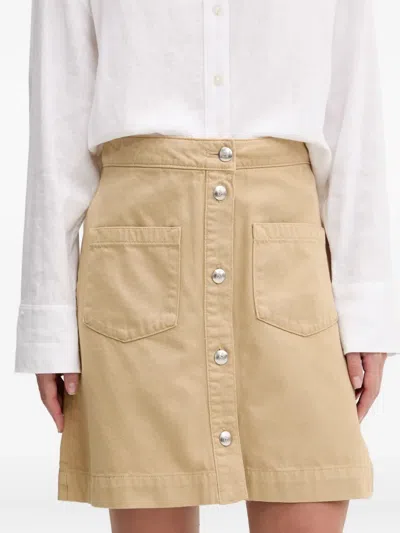 Hugo Boss Button-front Mini Skirt In Neutral