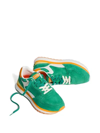Hoff Virdis Suede Panelled Sneakers In Green
