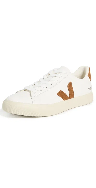 Veja Low-top Sneaker With Brown Suede Accents In White