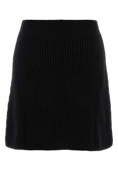 Jil Sander Women Black Ribbed-knit Wool Mini Skirt, 28 Luxury Skirts For Women Darveys In Black