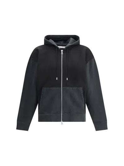 Our Legacy Rascal Zip-front Hooded Sweatshirt In Black