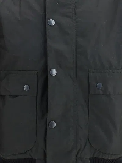 Barbour International Traction Waxed Button-fastening Flap-pocket Jacket In Black