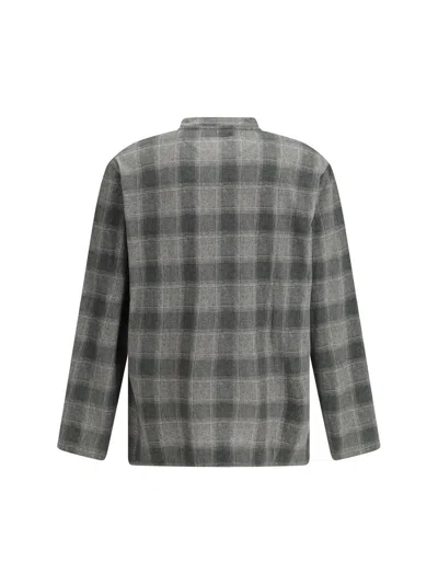 Our Legacy Box Longsleeve In Oakland Check Legacy Jersey In Gray