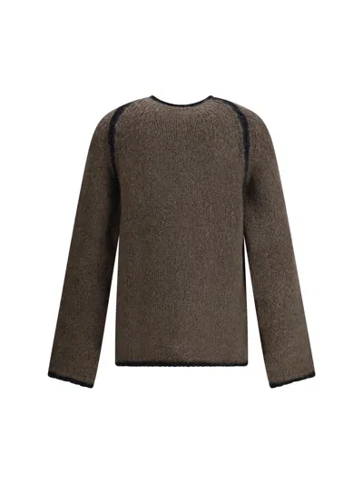 Our Legacy Soft Durable Knitwear Contrast Trim In Brown