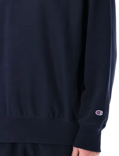 Champion Reverse Weave Crewneck Patch In Blue