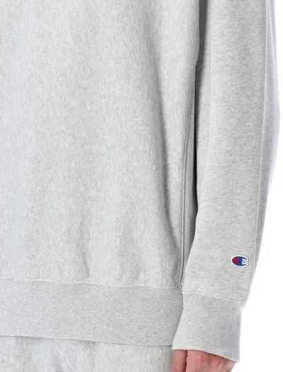 Champion Logo-patch Crew-neck Sweatshirt In Gray