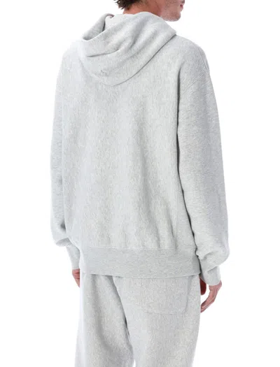 Champion Reverse Weave Logo Hoodie In Gray