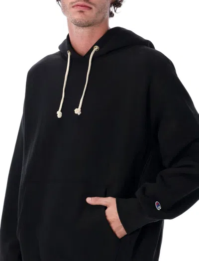 Champion Reverse Weave Patch Hoodie Full Zip In Black
