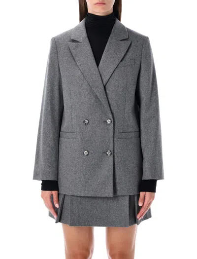Apc Double Breasted Jacket Flap Pockets In Gray