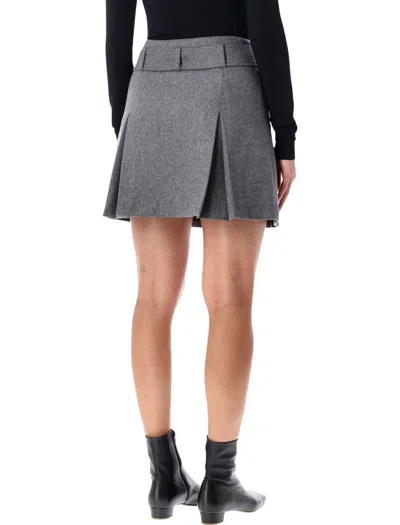 Apc Mini Skirt With Belted Waist And Pleats In Gray