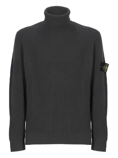 Stone Island Compass-motif Sweater In Gray
