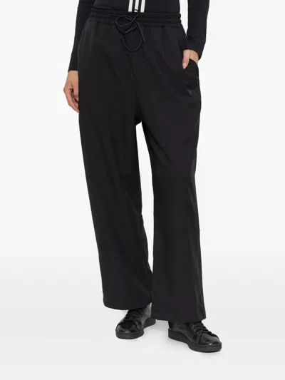 Y-3 3-stripes Drawstring Track Pants In Black