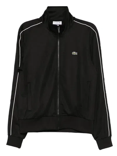 Lacoste Paris Piqué Zip-up Track Jacket In Black