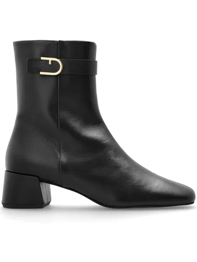 Furla Buckle-fastening Block-heel Boots In Black
