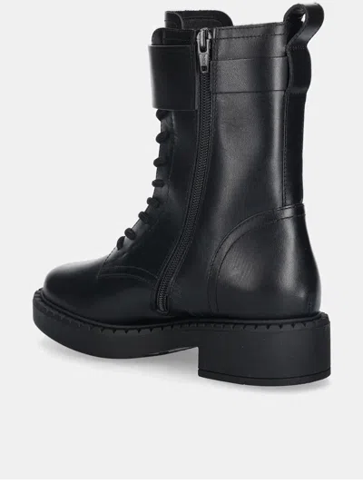 Furla Buckle-fastening Lace-up Boots In Black