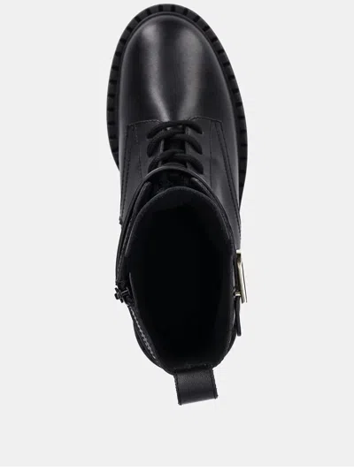 Furla Buckle-fastening Lace-up Boots In Black