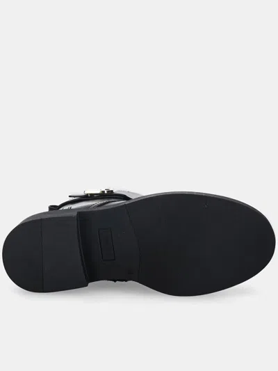 Furla Buckle-fastening Lace-up Boots In Black