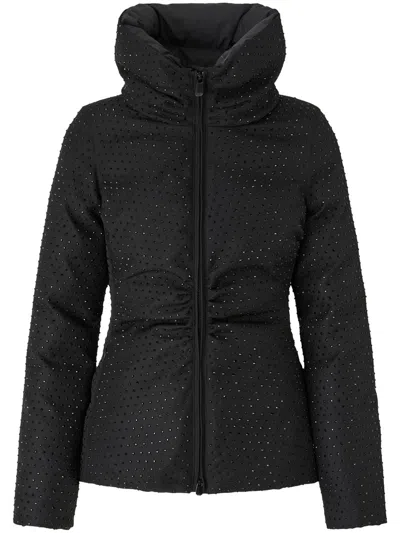 Pinko Strass-embellished High-neck Jacket In Black