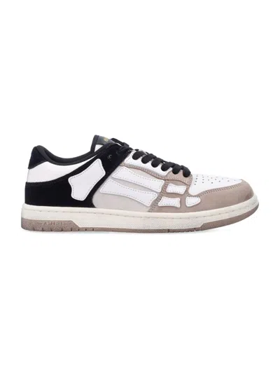 Amiri Low Top Distressed Skeleton Sneakers In White