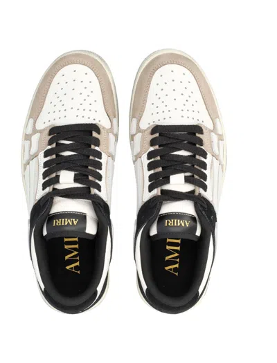 Amiri Low Top Distressed Skeleton Sneakers In White