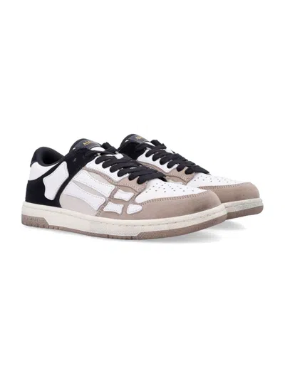 Amiri Low Top Distressed Skeleton Sneakers In White