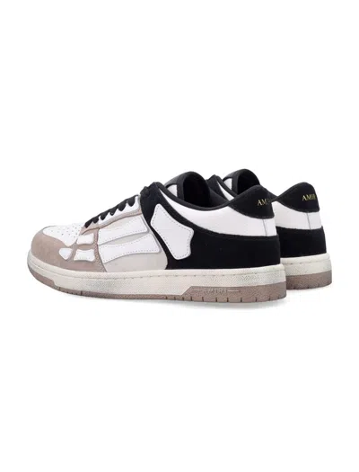 Amiri Low Top Distressed Skeleton Sneakers In White