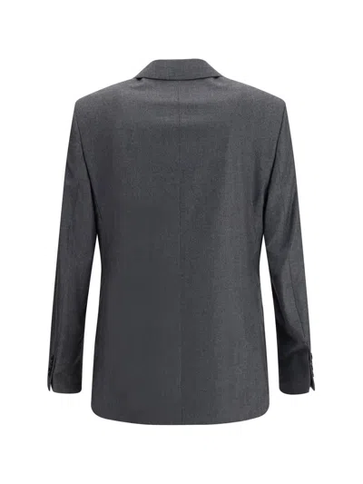 Ami Alexandre Mattiussi Ami Paris Men Double-breasted Virgin Wool Blazer In Gray