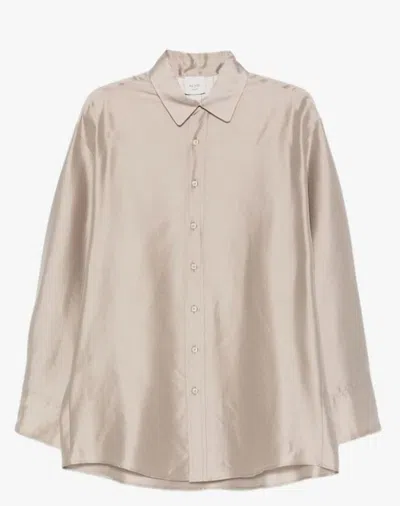 Alysi Long-sleeve Button-up Shirt In Neutral