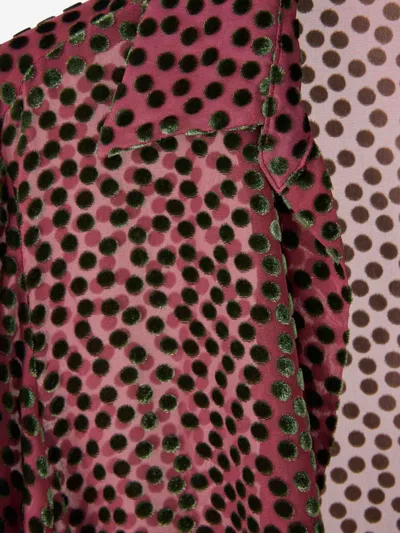 Dries Van Noten Silk Blend Shirt With Polka Dot Design In Red