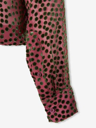 Dries Van Noten Silk Blend Shirt With Polka Dot Design In Red