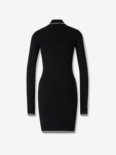Off-white Zip-fastening Stripe-detail Dress In Black