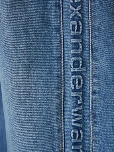 Alexander Wang Logo-embossed Denim Balloon Jogger Pants In Blue